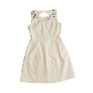 H&M White Ivory Embellished Mini Dress